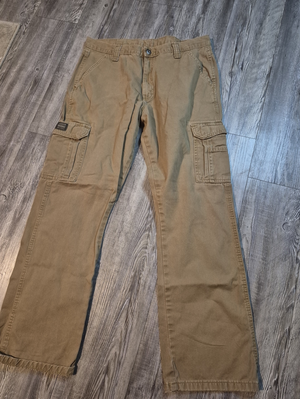 Wrangler Men's Tan Cargo Pants with Utility Pockets